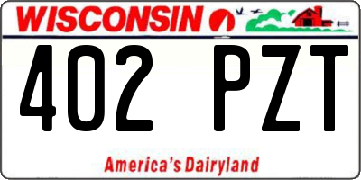 WI license plate 402PZT