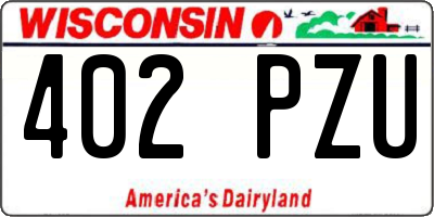 WI license plate 402PZU