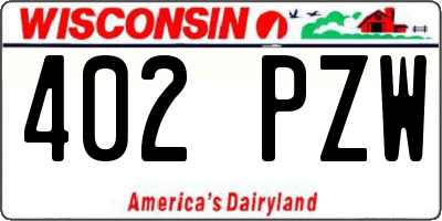 WI license plate 402PZW