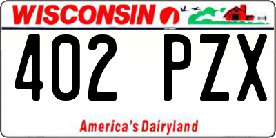 WI license plate 402PZX