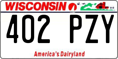 WI license plate 402PZY