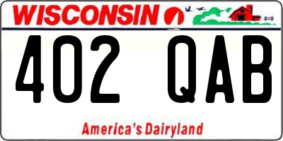 WI license plate 402QAB