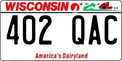 WI license plate 402QAC