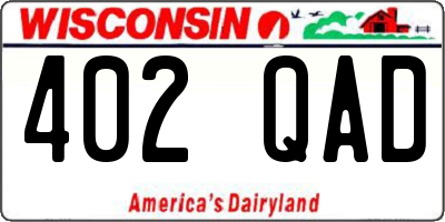 WI license plate 402QAD