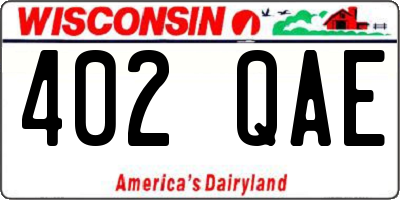 WI license plate 402QAE