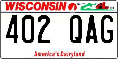 WI license plate 402QAG