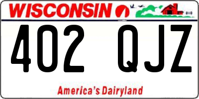 WI license plate 402QJZ