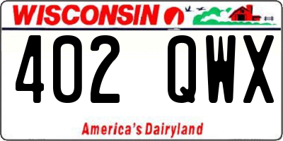 WI license plate 402QWX