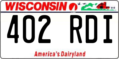 WI license plate 402RDI