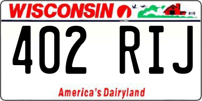 WI license plate 402RIJ