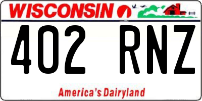 WI license plate 402RNZ