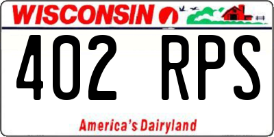 WI license plate 402RPS