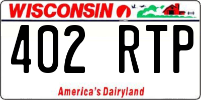 WI license plate 402RTP