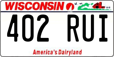 WI license plate 402RUI