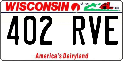WI license plate 402RVE