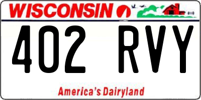 WI license plate 402RVY