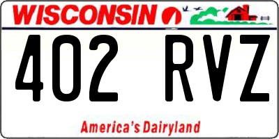 WI license plate 402RVZ