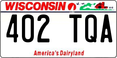 WI license plate 402TQA