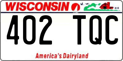 WI license plate 402TQC