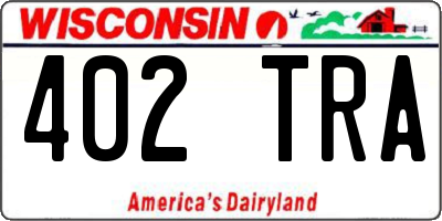 WI license plate 402TRA
