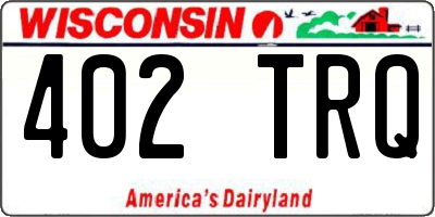 WI license plate 402TRQ