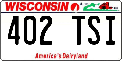 WI license plate 402TSI