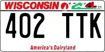 WI license plate 402TTK