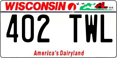WI license plate 402TWL