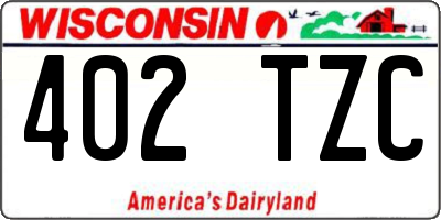 WI license plate 402TZC
