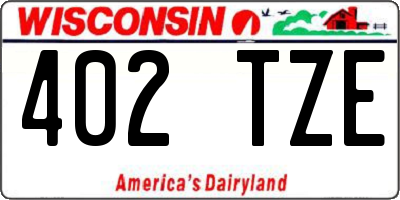 WI license plate 402TZE