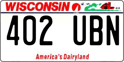 WI license plate 402UBN