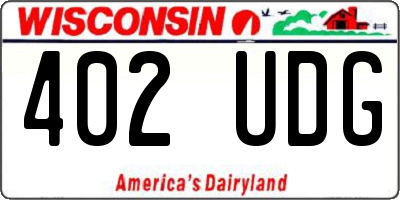 WI license plate 402UDG