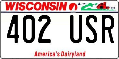 WI license plate 402USR