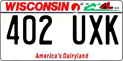 WI license plate 402UXK