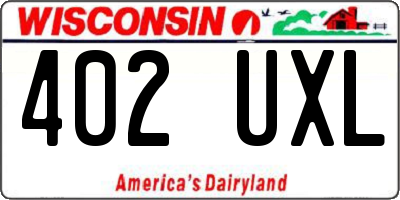 WI license plate 402UXL