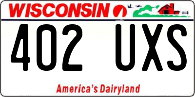 WI license plate 402UXS