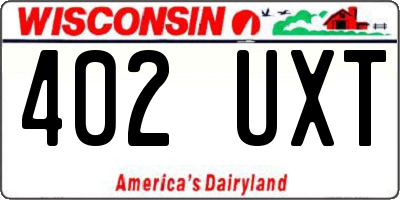WI license plate 402UXT