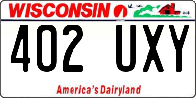 WI license plate 402UXY