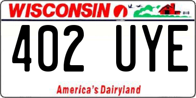 WI license plate 402UYE