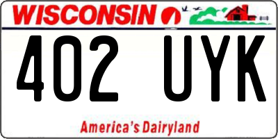 WI license plate 402UYK
