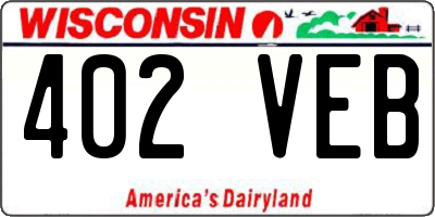 WI license plate 402VEB