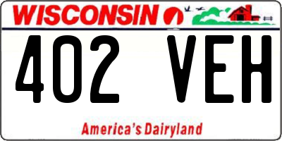 WI license plate 402VEH