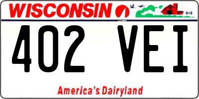 WI license plate 402VEI