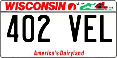 WI license plate 402VEL