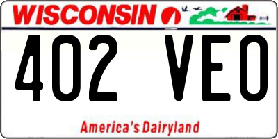 WI license plate 402VEO