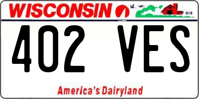 WI license plate 402VES