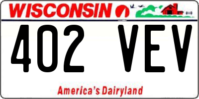 WI license plate 402VEV