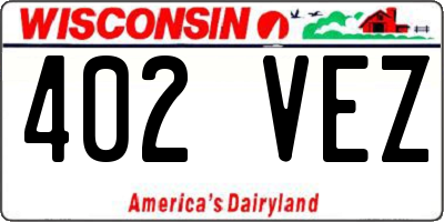 WI license plate 402VEZ