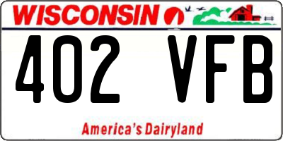 WI license plate 402VFB
