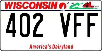 WI license plate 402VFF